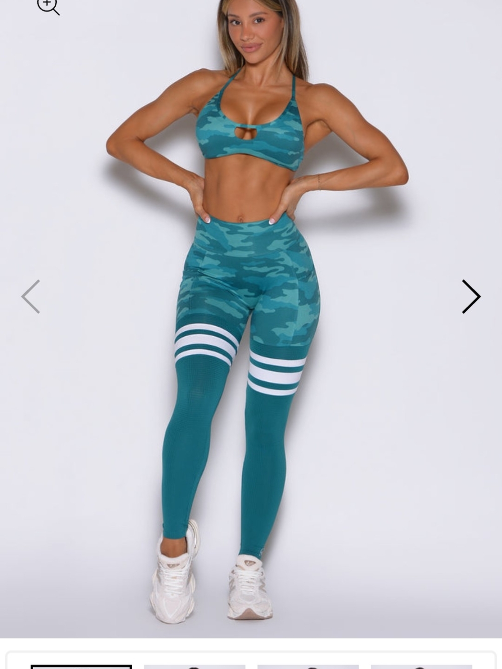 Bombshell Teal Camo Sports Bra & Leggings Set